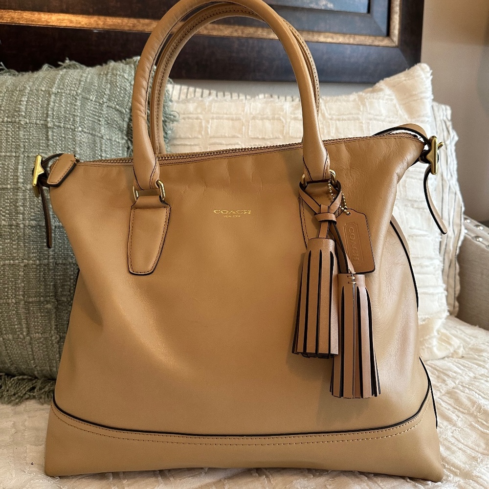 Coach Legacy Leather Rory NS Satchel 19892 Sand MSRP $398